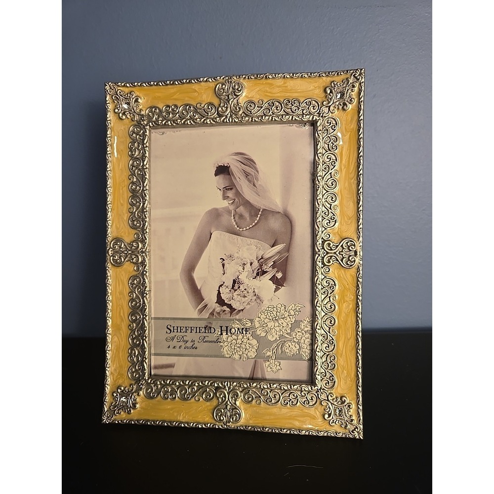 Sheffield Home Jewel Collection Picture Frame 4" x 6" Silver Enamel Crystals